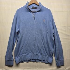 Polo Ralph Lauren Flesh Pony 1/4 Quarter Zip Pullover Light Blue Men’s Size XL‎